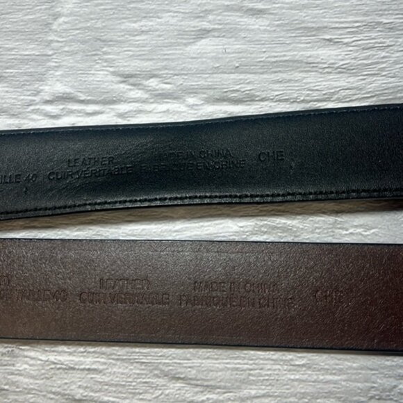 1 Black, 1 Brown Leather Belts - Set of 2 - Picture 12 of 14